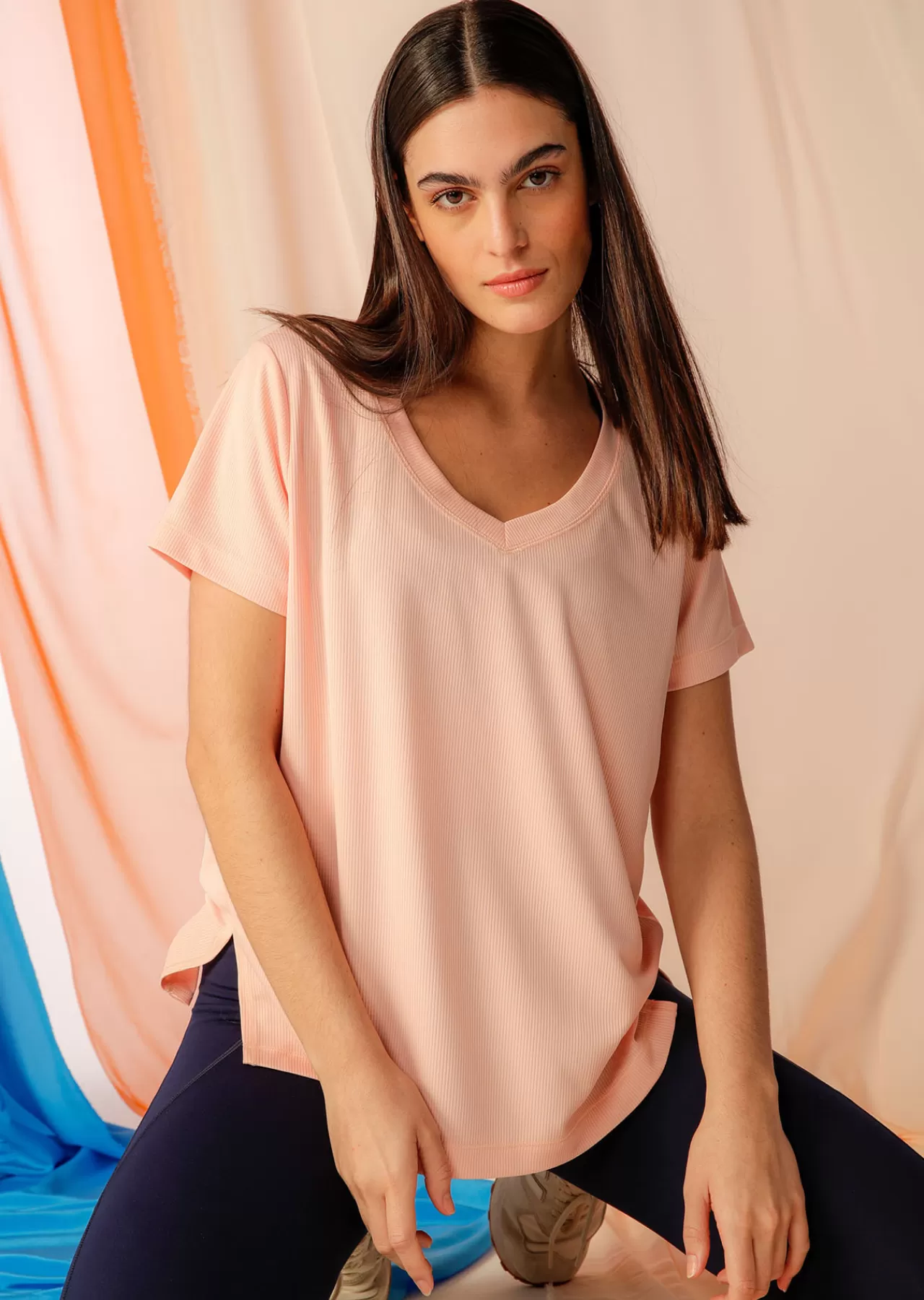 Women Lorna Jane Tops>Indie Active Recycled Rib Tee