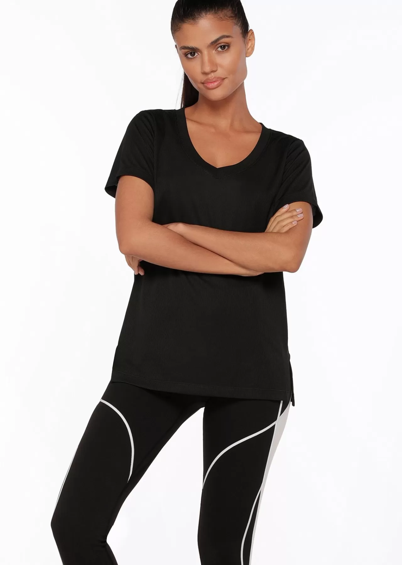 Women Lorna Jane Tops>Indie Active Recycled Rib Tee