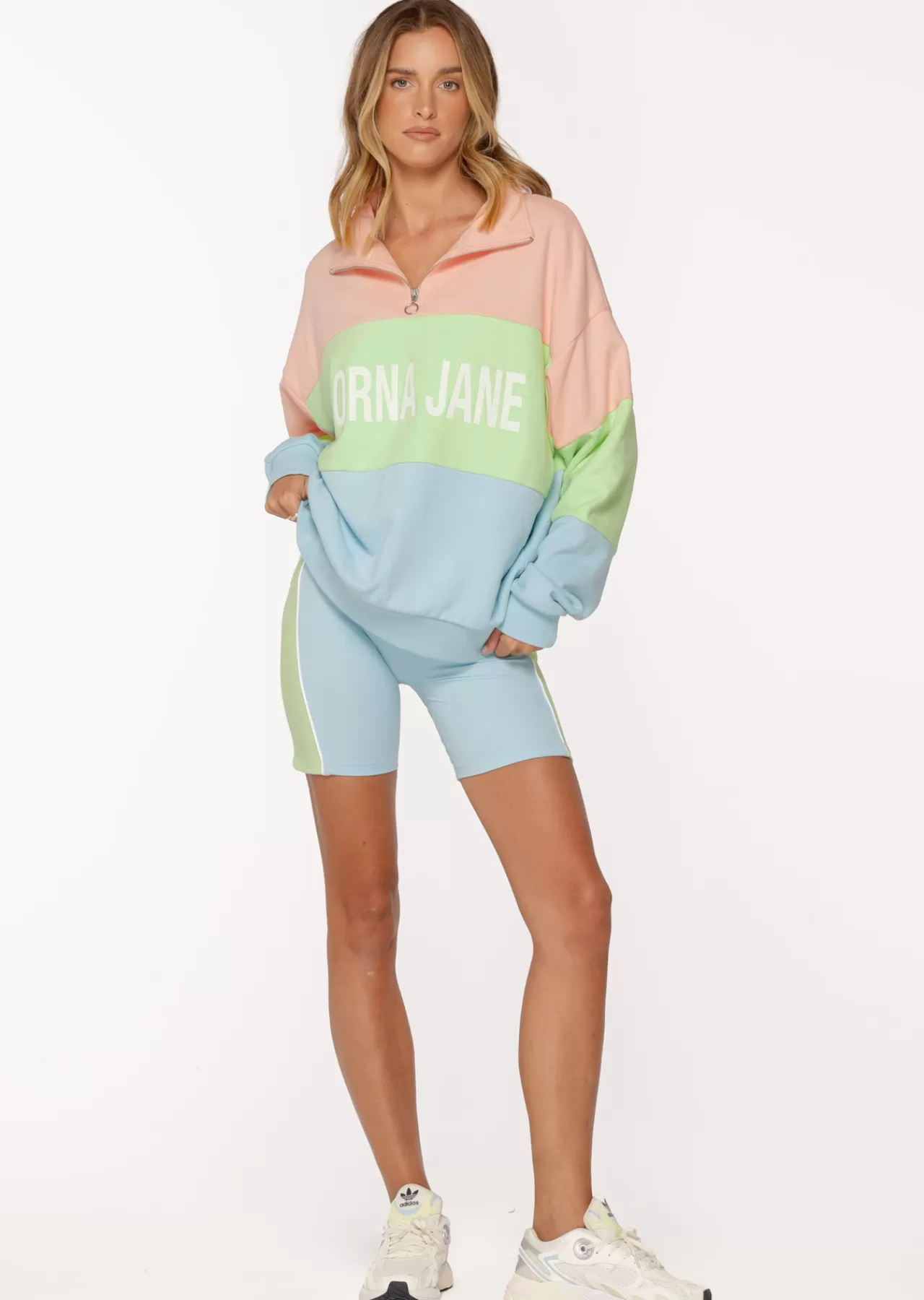 Women Lorna Jane Outerwear>Lj Splice Quarter Zip Sweat