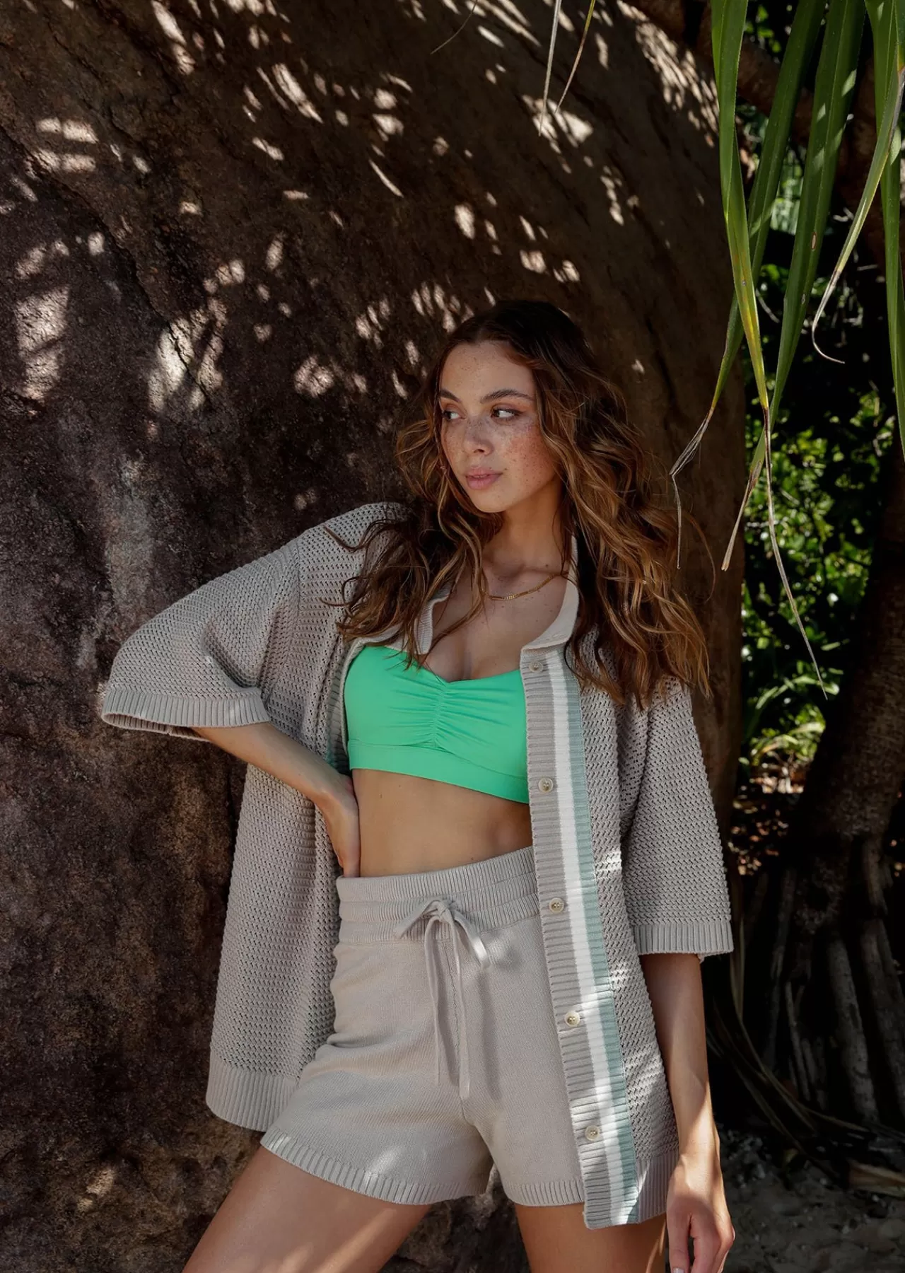 Women Lorna Jane Swimwear>Open Weave Knit Shirt