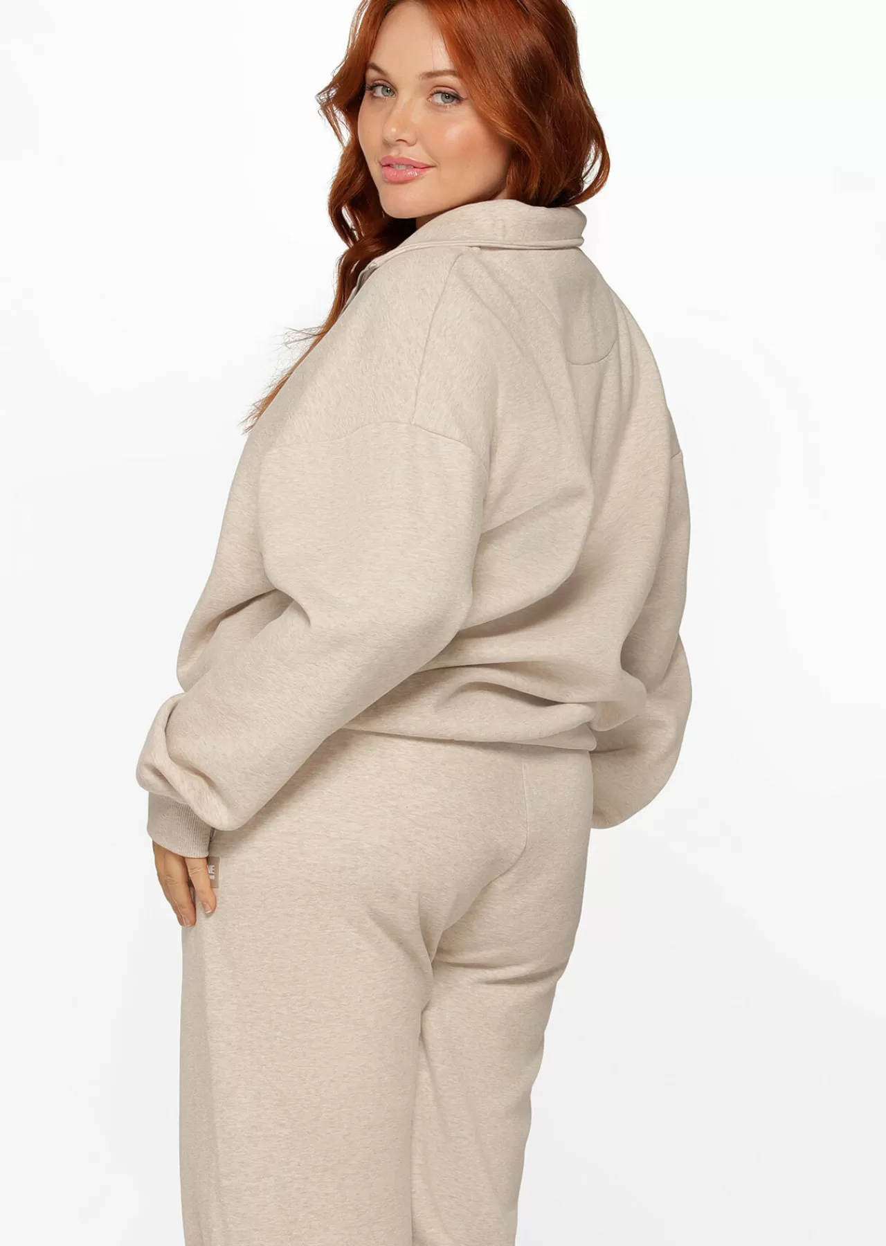 Women Lorna Jane Outerwear>Quater Zip Fleece Oversized Sweat