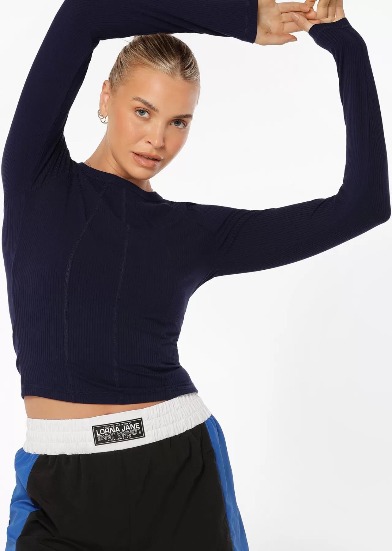 Women Lorna Jane Tops>Striking Active Rib Long Sleeve Top